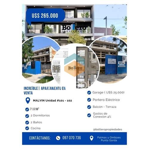 Increíble oportunidad | apto de 2 dormitorios en malvin