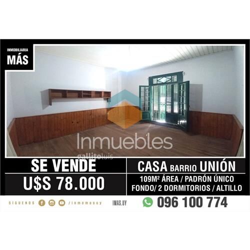 Venta casa 2 dormitorios unión montevideo imas.uy gr *...